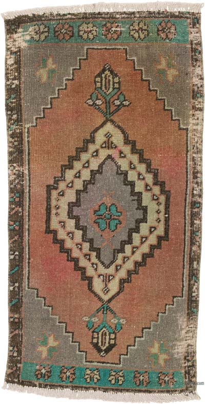 Alfombra Vintage Turca Anudada a Mano - 46 cm x 89 cm