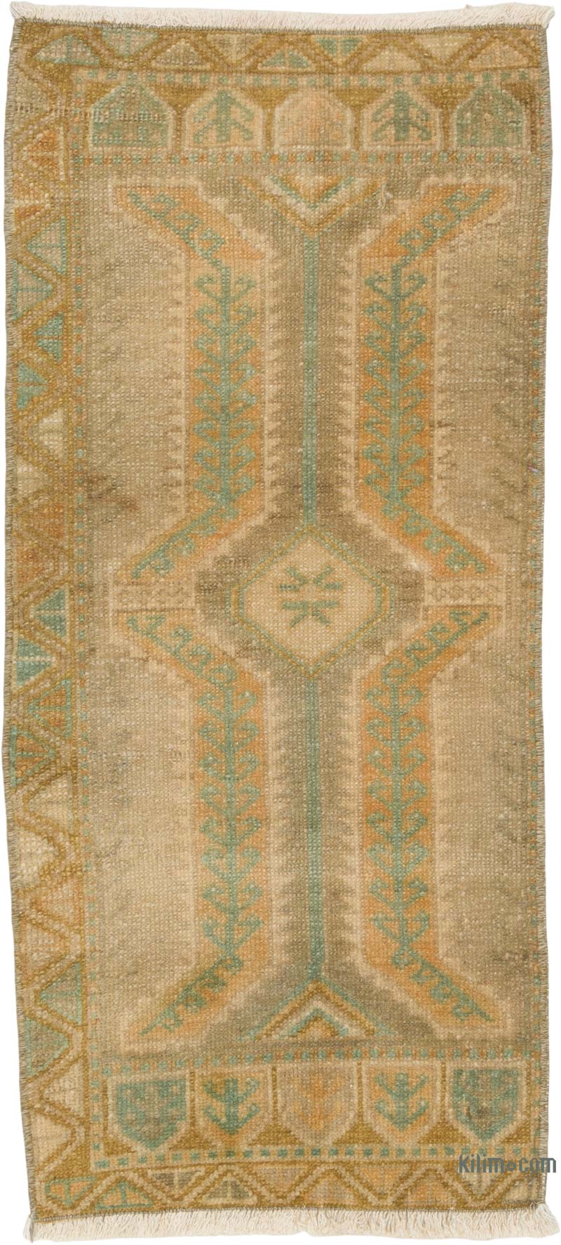 El Dokuma Vintage Halı - 38 cm x 82 cm - K0085749