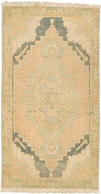 Alfombra Vintage Turca Anudada a Mano - 46 cm x 87 cm