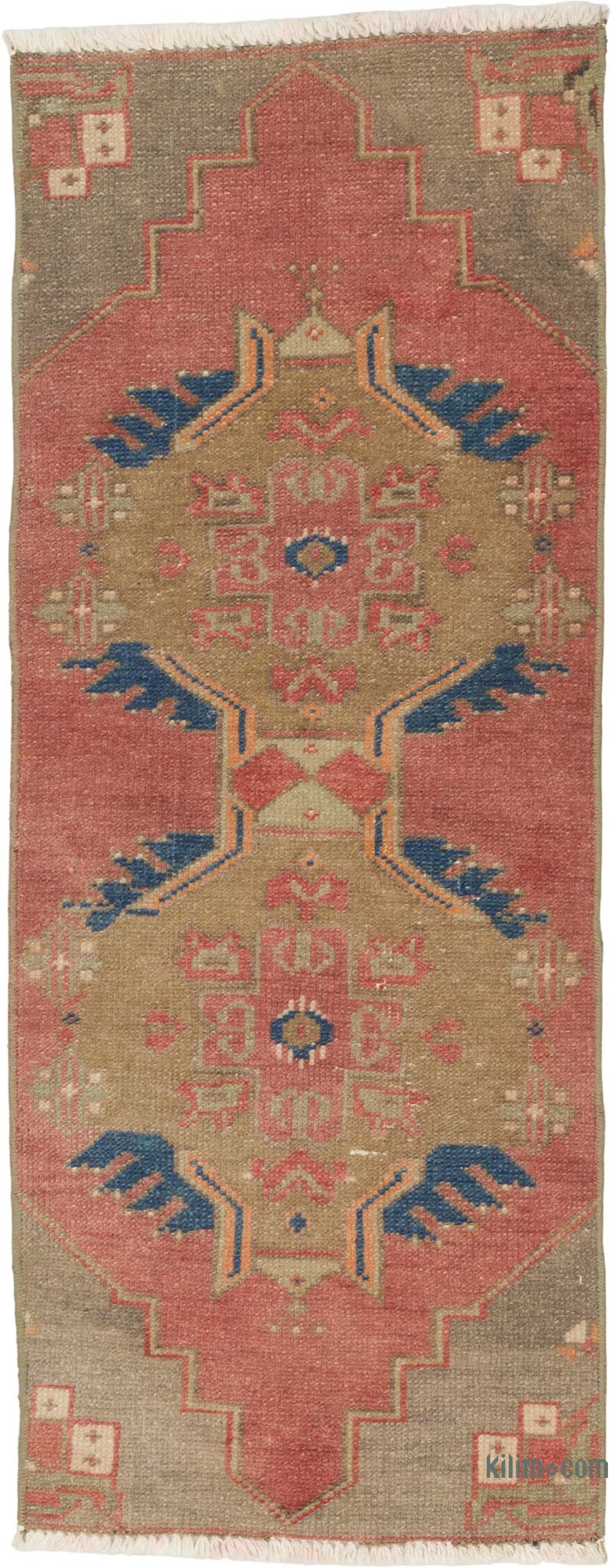 Alfombra Vintage Turca Anudada a Mano - 41 cm x 102 cm - K0085751