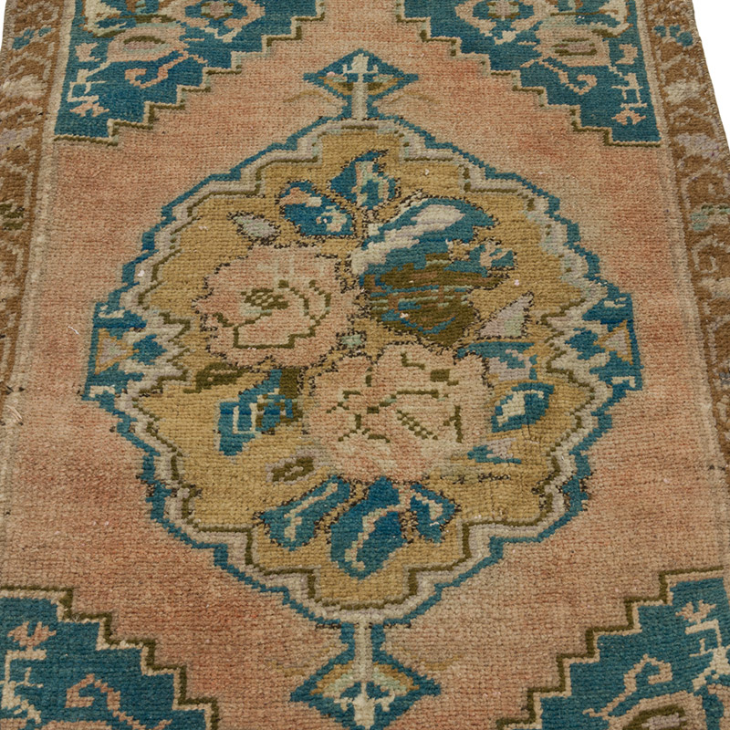 Alfombra Vintage Turca Anudada a Mano - 53 cm x 86 cm - K0085752
