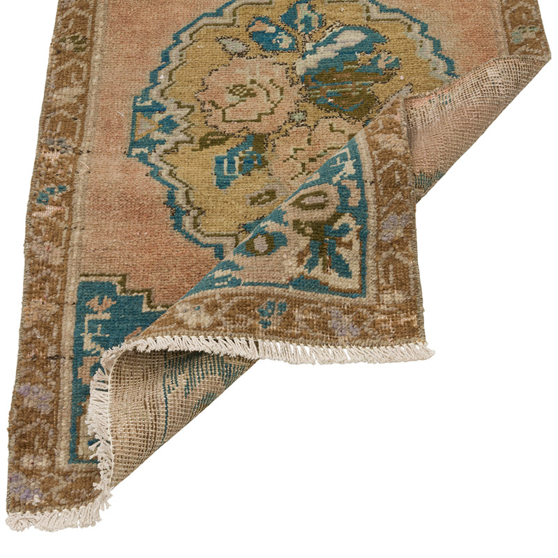 Alfombra Vintage Turca Anudada a Mano - 53 cm x 86 cm - K0085752