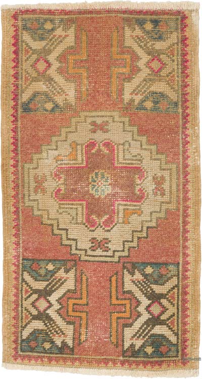Alfombra Vintage Turca Anudada a Mano - 53 cm x 97 cm
