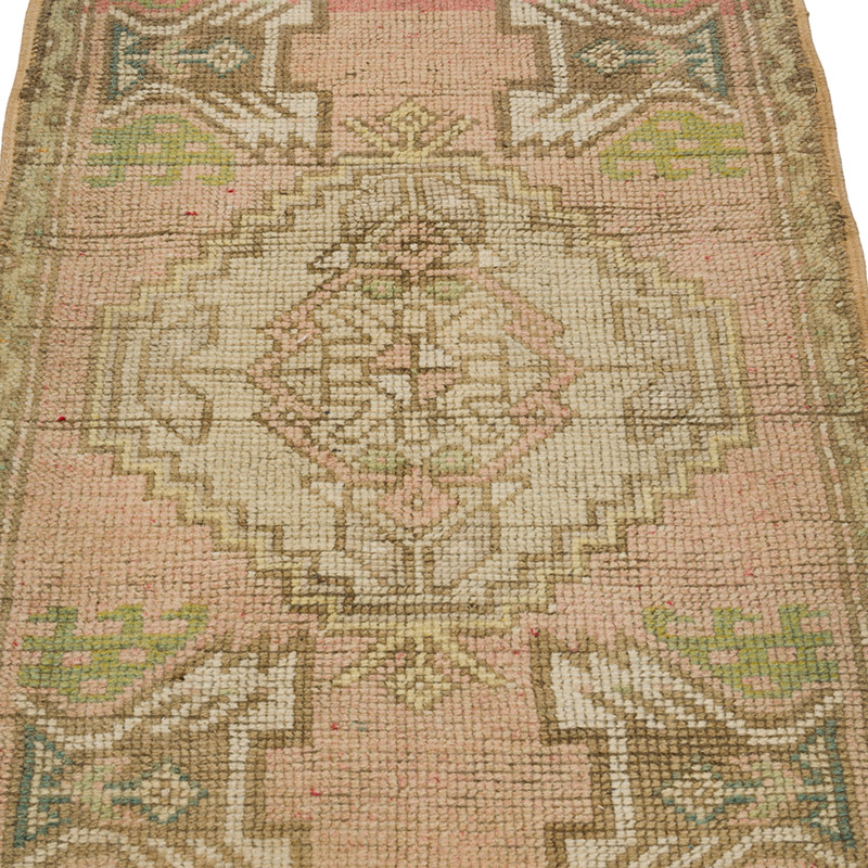 Alfombra Vintage Turca Anudada a Mano - 56 cm x 95 cm - K0085754