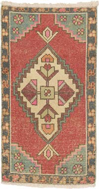 El Dokuma Vintage Halı - 52 cm x 95 cm
