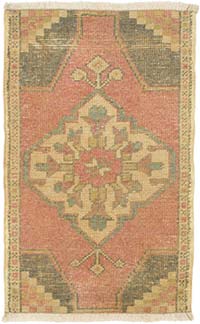 El Dokuma Vintage Halı - 52 cm x 84 cm