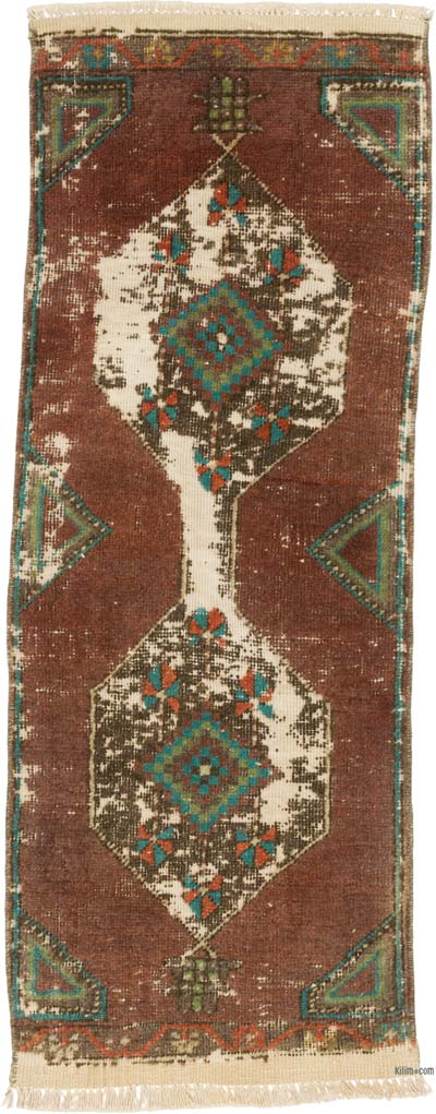 El Dokuma Vintage Halı - 37 cm x 98 cm
