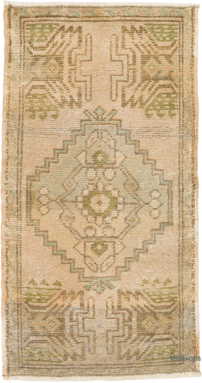 Alfombra Vintage Turca Anudada a Mano - 49 cm x 92 cm - K0085762