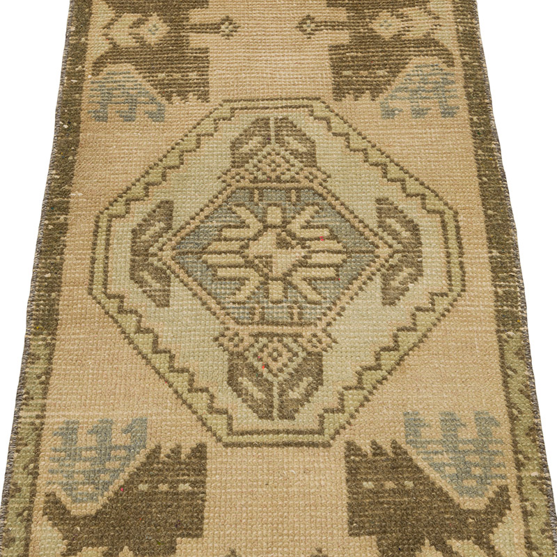 Vintage Turkish Hand-Knotted Rug - 1' 7" x 3' 4" (19" x 40") - K0085763