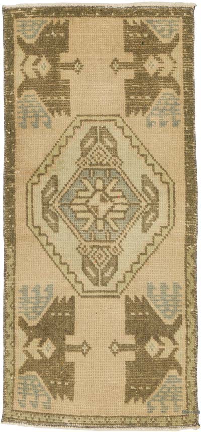 Alfombra Vintage Turca Anudada a Mano - 47 cm x 101 cm