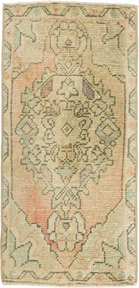 Alfombra Vintage Turca Anudada a Mano - 42 cm x 88 cm