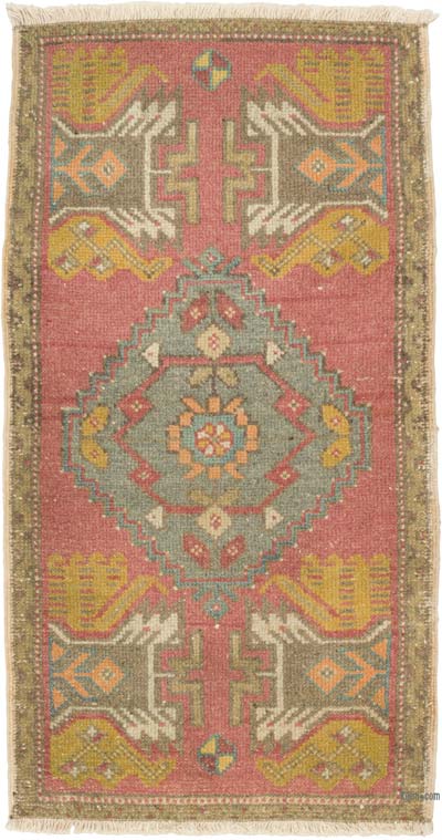El Dokuma Vintage Halı - 53 cm x 99 cm