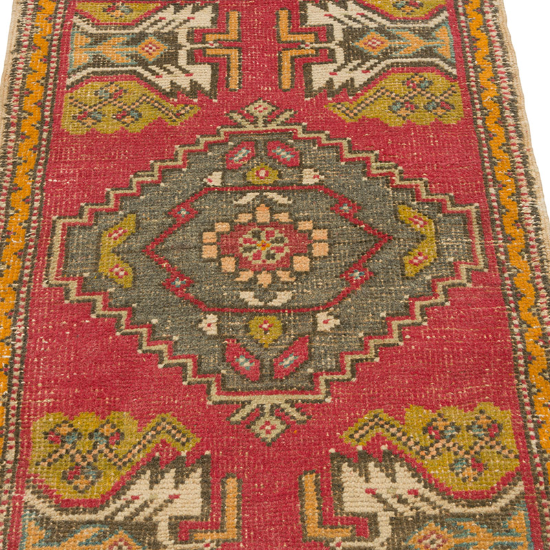 Alfombra Vintage Turca Anudada a Mano - 52 cm x 91 cm - K0085768