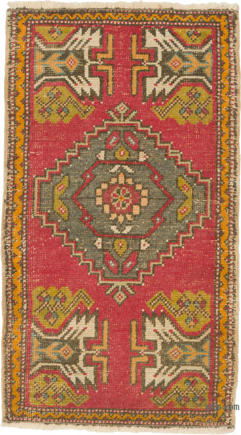 Alfombra Vintage Turca Anudada a Mano - 52 cm x 91 cm - K0085768