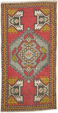 El Dokuma Vintage Halı - 49 cm x 93 cm