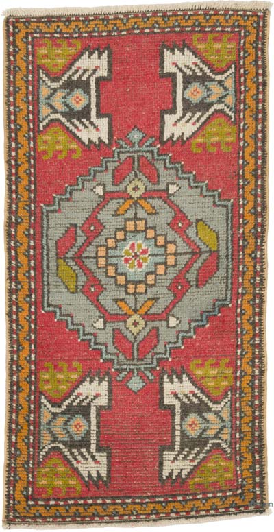 Vintage Turkish Hand-Knotted Rug - 1' 7" x 3' 1" (19" x 37")