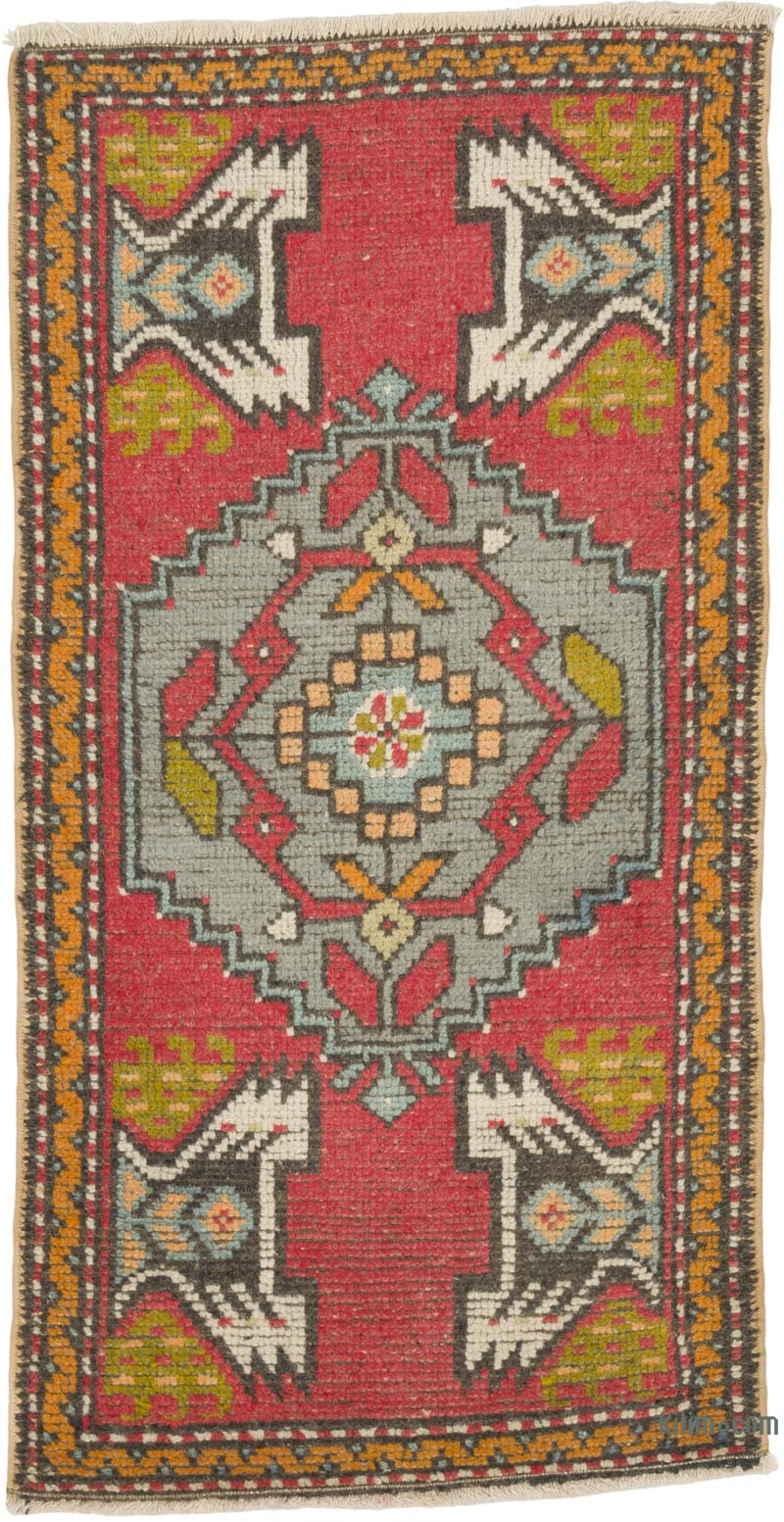 Alfombra Vintage Turca Anudada a Mano - 49 cm x 93 cm - K0085769