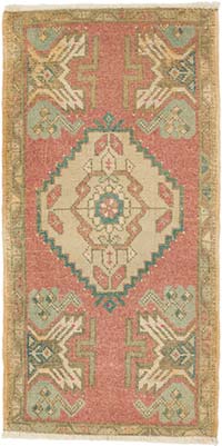 Alfombra Vintage Turca Anudada a Mano - 50 cm x 95 cm