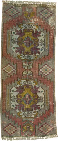 El Dokuma Vintage Halı - 36 cm x 90 cm