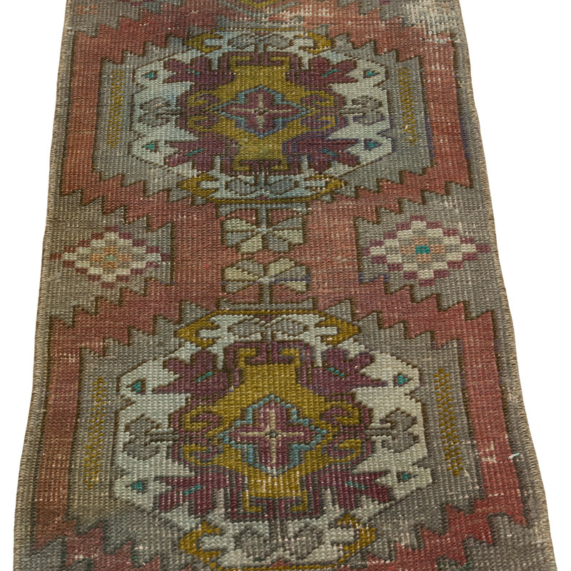 El Dokuma Vintage Halı - 36 cm x 90 cm - K0085774