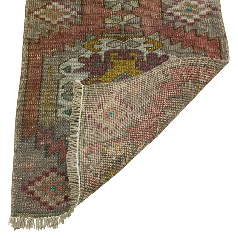 El Dokuma Vintage Halı - 36 cm x 90 cm - K0085774