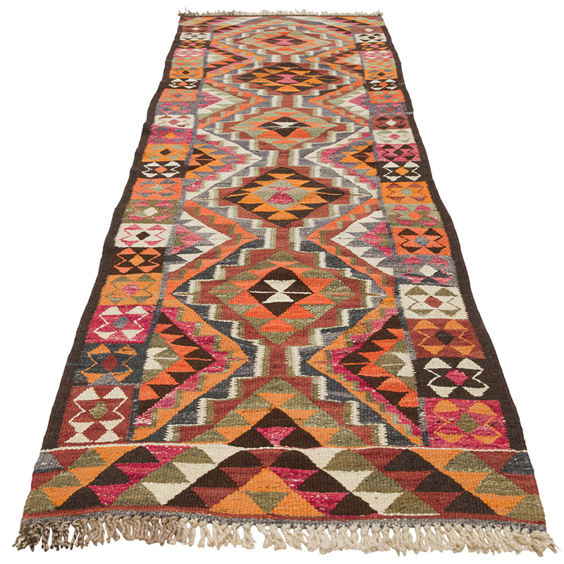 Vintage Herki Kilim Runner - 3'  x 10' 10" (36" x 130") - K0085777