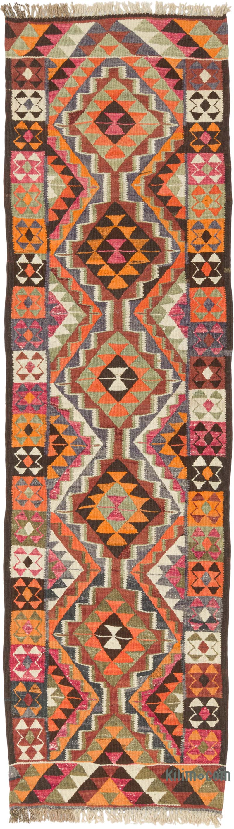 Vintage Herki Kilim Runner - 3'  x 10' 10" (36" x 130") - K0085777