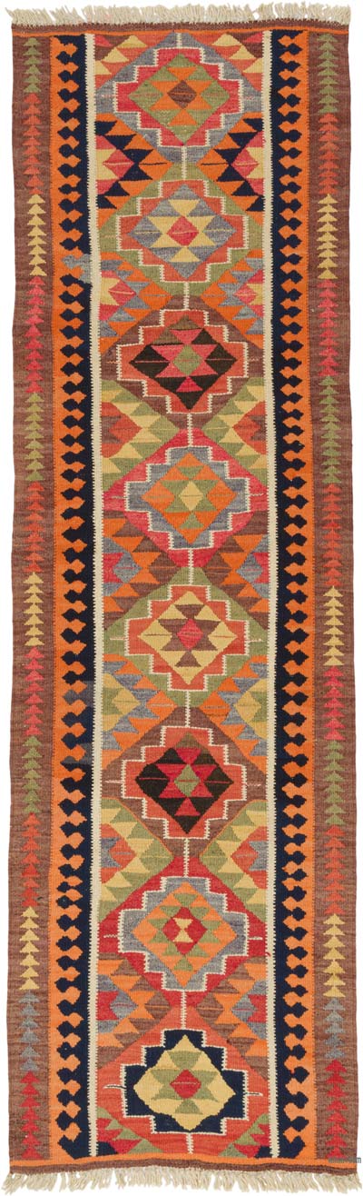 Vintage Herki Kilim Yolluk - 100 cm x 326 cm