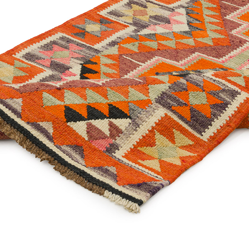 Vintage Herki Kilim Runner - 3' 1" x 11' 3" (37" x 135") - K0085779