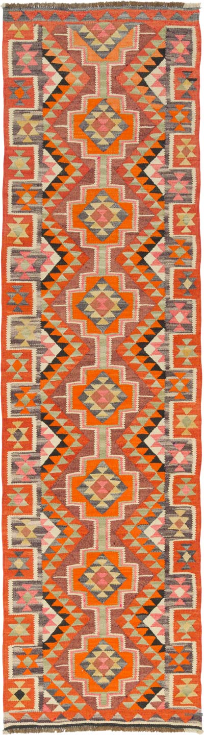 Vintage Herki Kilim Yolluk - 95 cm x 343 cm