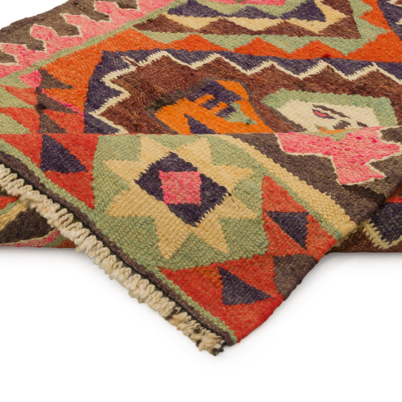 Vintage Herki Kilim Runner - 3' 2" x 10' 10" (38" x 130") - K0085781