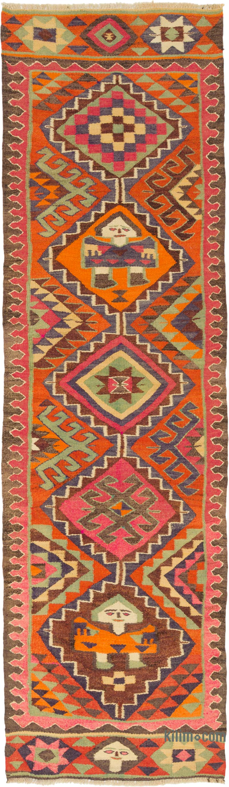 Vintage Herki Kilim Runner - 3' 2" x 10' 10" (38" x 130") - K0085781