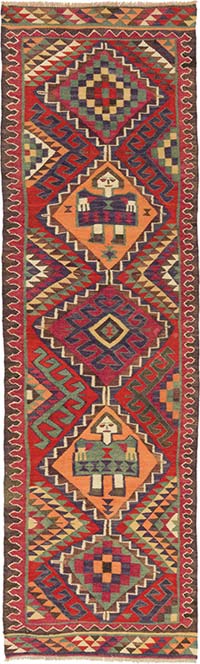 Corredor Vintage Herki Kilim - 100 cm x 330 cm