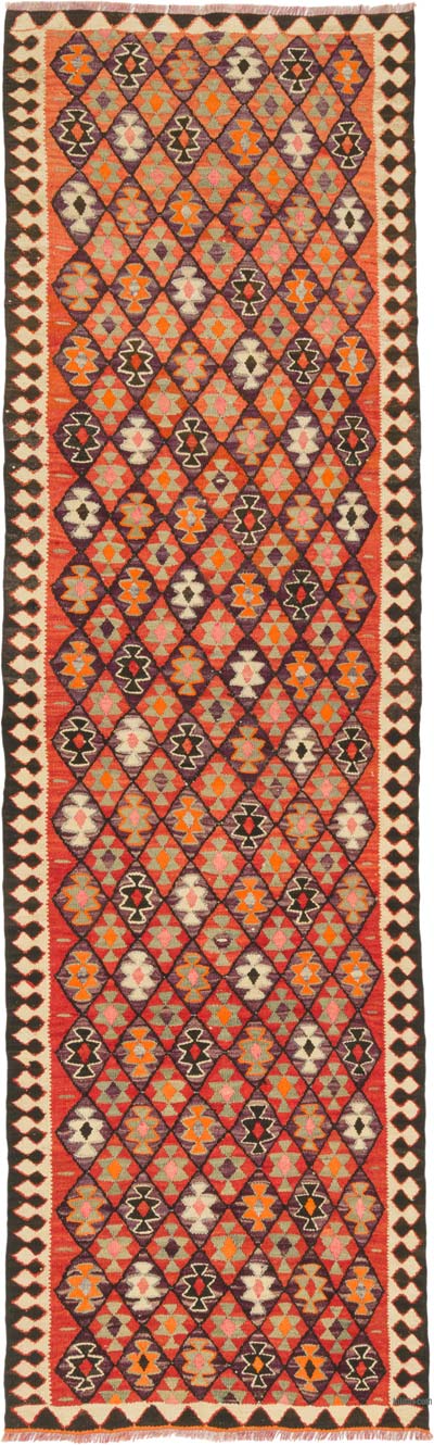Vintage Herki Kilim Runner - 3' 1" x 10' 4" (37" x 124")