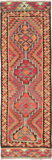 Vintage Herki Kilim Yolluk - 100 cm x 295 cm