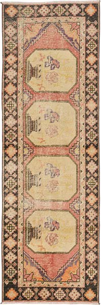 Vintage Turkish Hand-Knotted Rug - 2' 11" x 8' 11" (35" x 107")