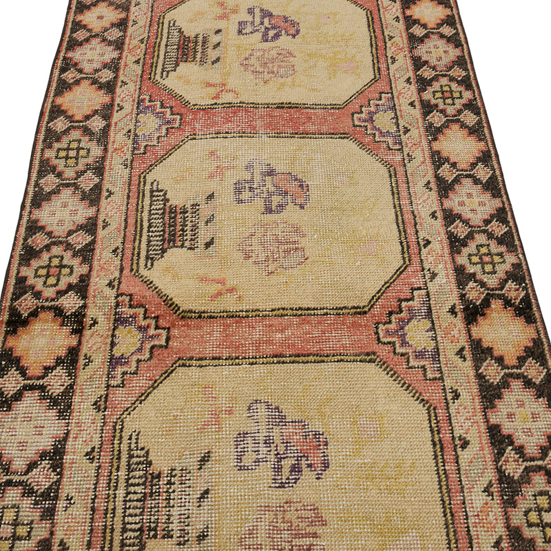 Alfombra Vintage Turca Anudada a Mano - 90 cm x 273 cm - K0085793