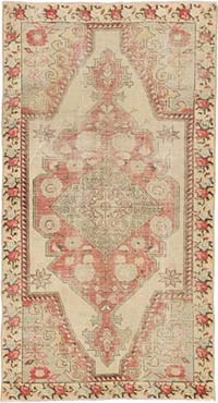 Vintage Turkish Hand-Knotted Rug - 3' 10" x 7'  (46" x 84")