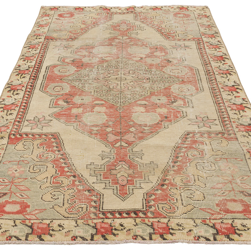 Vintage Turkish Hand-Knotted Rug - 3' 10" x 7'  (46" x 84") - K0085797