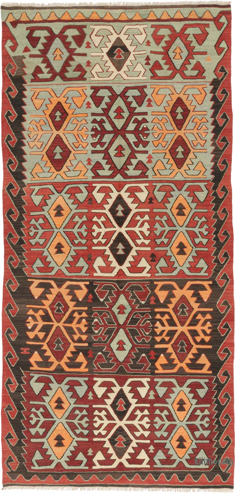 Vintage Konya Kilim Rug - 5' 1" x 10' 2" (61" x 122") - K0085802