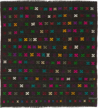 Vintage Anatolian Jijim Rug - 7' 7" x 8' 2" (91" x 98")