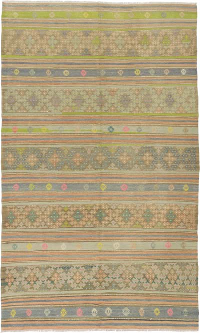 Vintage Manisa Kilim Rug - 5' 7" x 9' 4" (67" x 112")