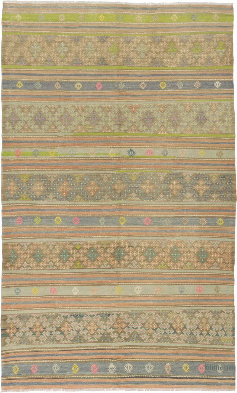 Vintage Manisa Kilim Rug - 5' 7" x 9' 4" (67" x 112") - K0085809