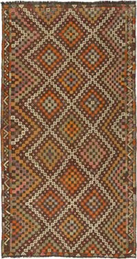 Vintage Anatolian Jijim Rug - 5' 5" x 9' 11" (65" x 119")