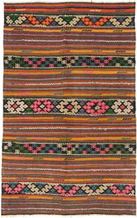 Vintage Balikesir Kilim Rug - 6' 3" x 9' 8" (75" x 116")