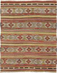 Vintage Balikesir Kilim Rug - 5' 8" x 7' 3" (68" x 87")