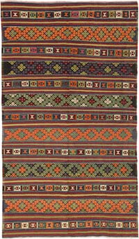 Vintage Balikesir Kilim Rug - 5' 8" x 9' 9" (68" x 117")