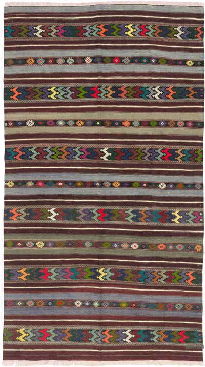Vintage Balikesir Kilim Rug - 4' 7" x 8'  (55" x 96")