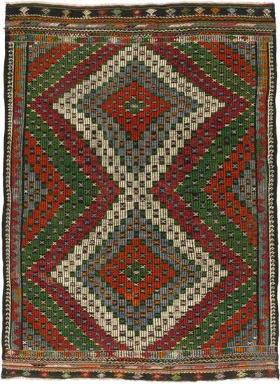 Vintage Anatolian Jijim Rug - 6' 7" x 8' 8" (79" x 104")