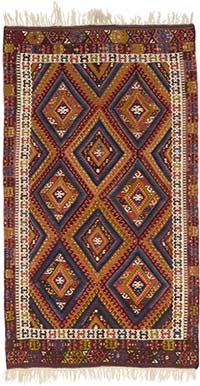 Vintage Fethiye Kilim Rug - 5' 8" x 9' 10" (68" x 118")